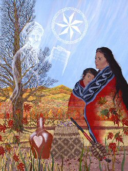 Cherokee painting by artist Bill Rabbit